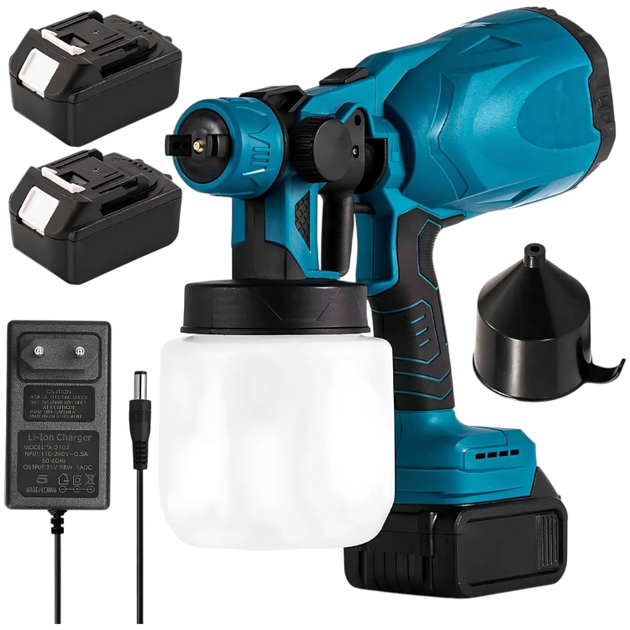 Краскопульт Синий аккум. Paint Sprayer 24v 2 аккумулятора